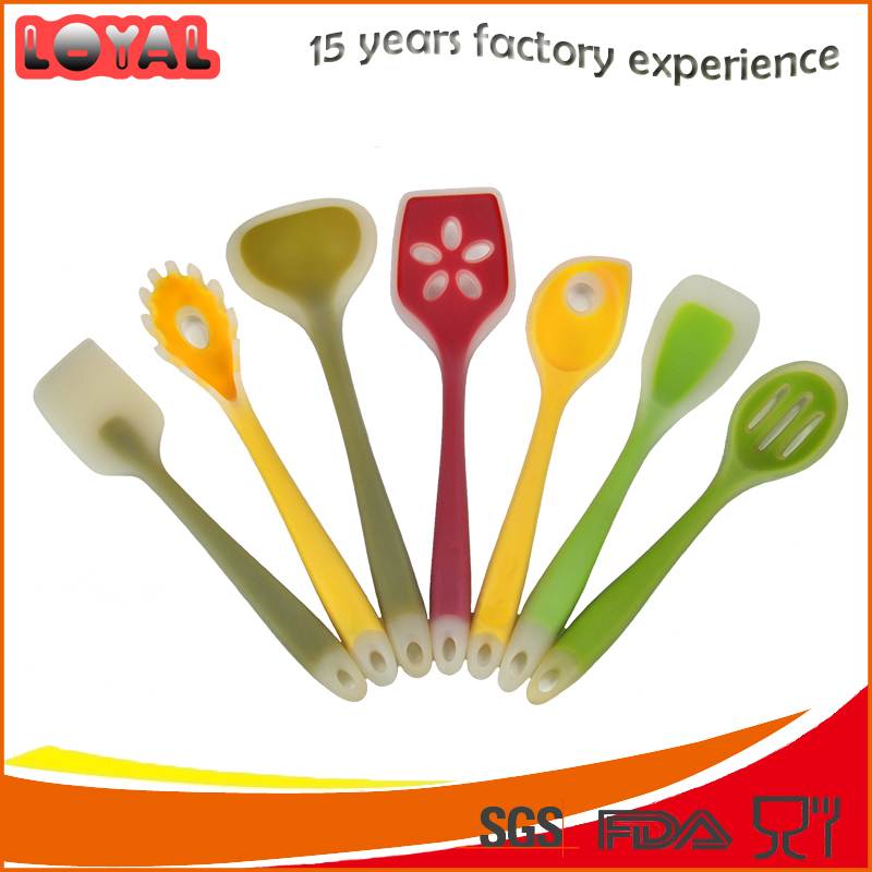 FDA LFGB approved durable silicone cooking utensil set