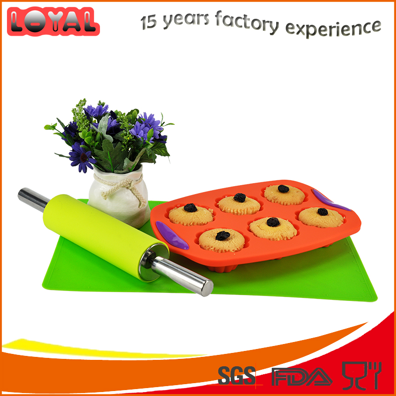 Silicone bakeware 6 round holes cupcake pan