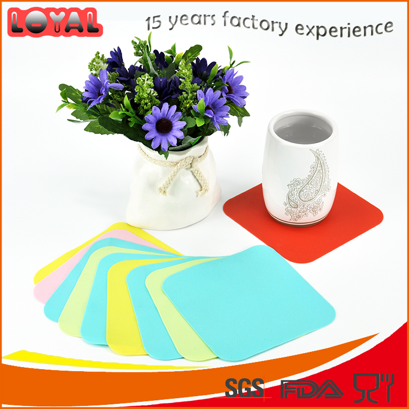 Waterproof colorful silicone coaster tea cup mat Waterproof colorful silicone coaster tea cup mat