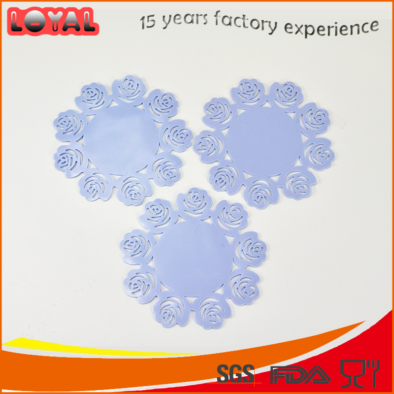 Dining table decoration rose shaped silicone mug mat dish placemat Dining table decoration rose shaped silicone mug mat dish placemat