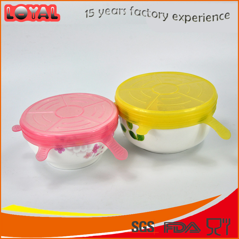 Multi colors fresh keeping airtight silicone food cover bowl lid