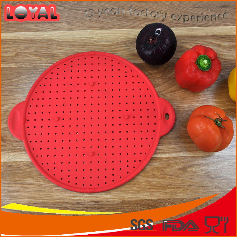 Kitchen accessories silicone splatter screen silicone strainer heat resistant lid 