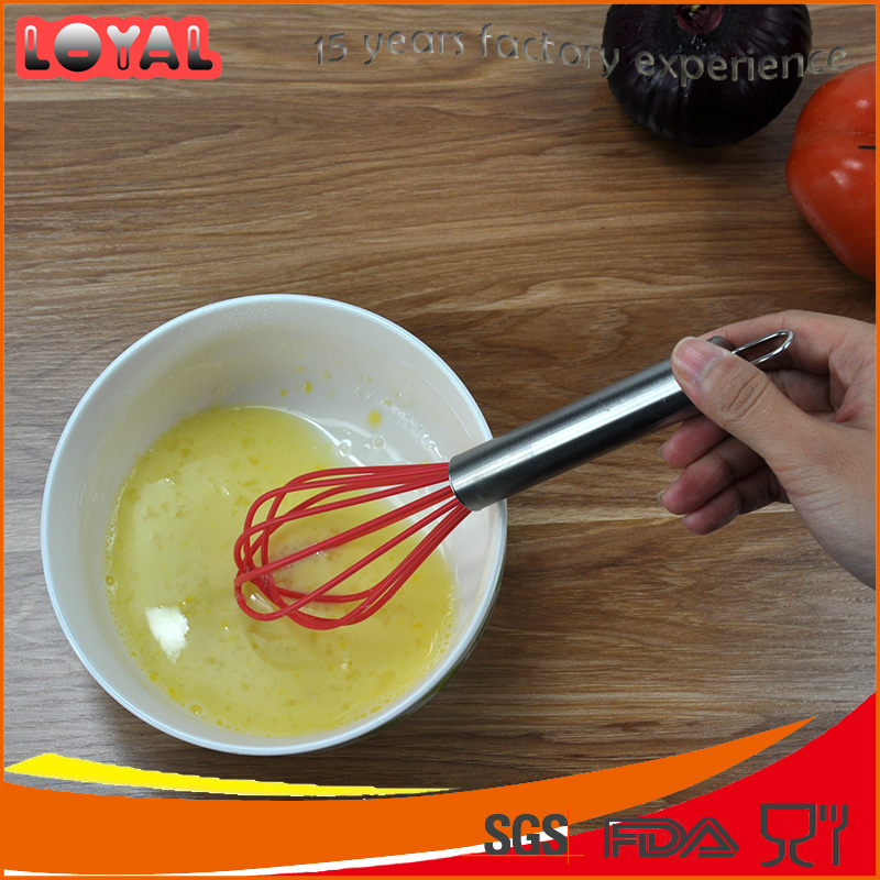 Kitchen tools mini silicone whisks with stainless steel handle