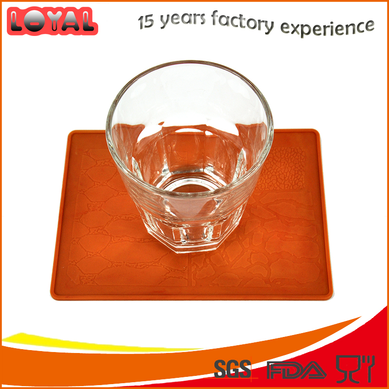 Square silicone cup mat silicone coaster Square silicone cup mat silicone coaster