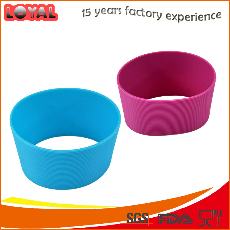 Anti-slip silicone glass holder coffee mug cover